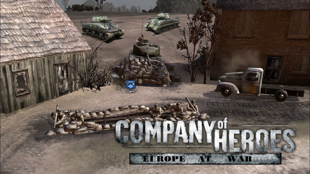 Company of Heroes Sherman Block 1vs2 Expert [Europe At War mod]