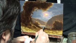 Painting in oils : How to paint a night scene in oils using Tonalist art techniques