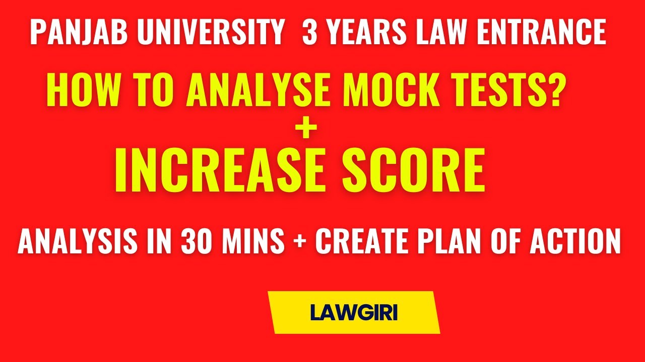 How to analyse PU 3 years Law Mock Test|Mock Test mein score kaise badhaye PU LLB|Practice Tests