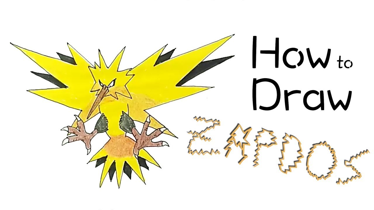 Como Desenhar o Zapdos - Desenhando Pokemon Lendário, Como Desenhar o  Zapdos - Desenhando Pokemon Lendário. . Canal no :   Obrigado por  assistirem!, By Arte Sublime
