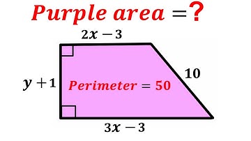 Can you find area of the Purple shaded Trapezoid? | (Perimeter) | #math #maths | #geometry