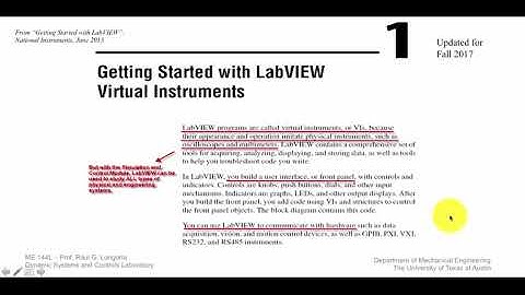 ME 144L Introduction to using LabVIEW