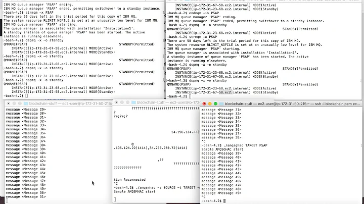 ibm-mq v9.1 multi instance QManager HA demo using AWS EC2 & EFS