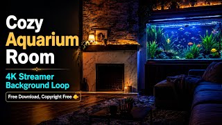 Cozy Aquarium Room | 4K Streamer Background Loop | Free Download, Copyright Free 🐠 screenshot 1