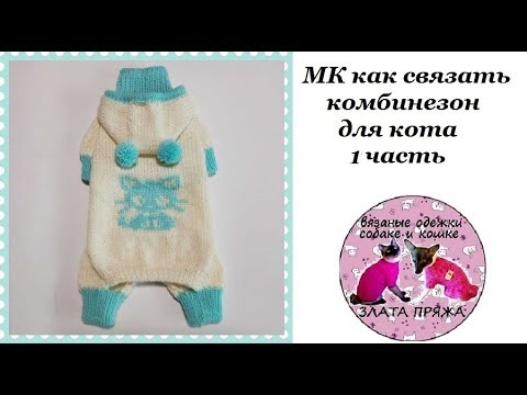 Комбинезон спицами для кошки