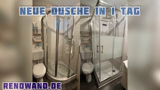 München! Neue Duschkabine in 1 Tag. Badrenovierung. Duschumbau. Duschsanierung. Renowand.de