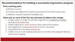 Section 8: At-A-Glance - Creating an Ergonomics Program