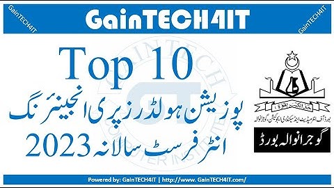 Top 10 Pre Engineering Position Holders 12th 1st 2023 BISE Gujranwala