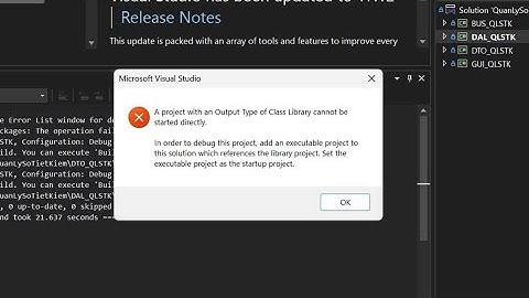 Fix error A project with an Output Type of Class Library cannot be started directly - Success 100%