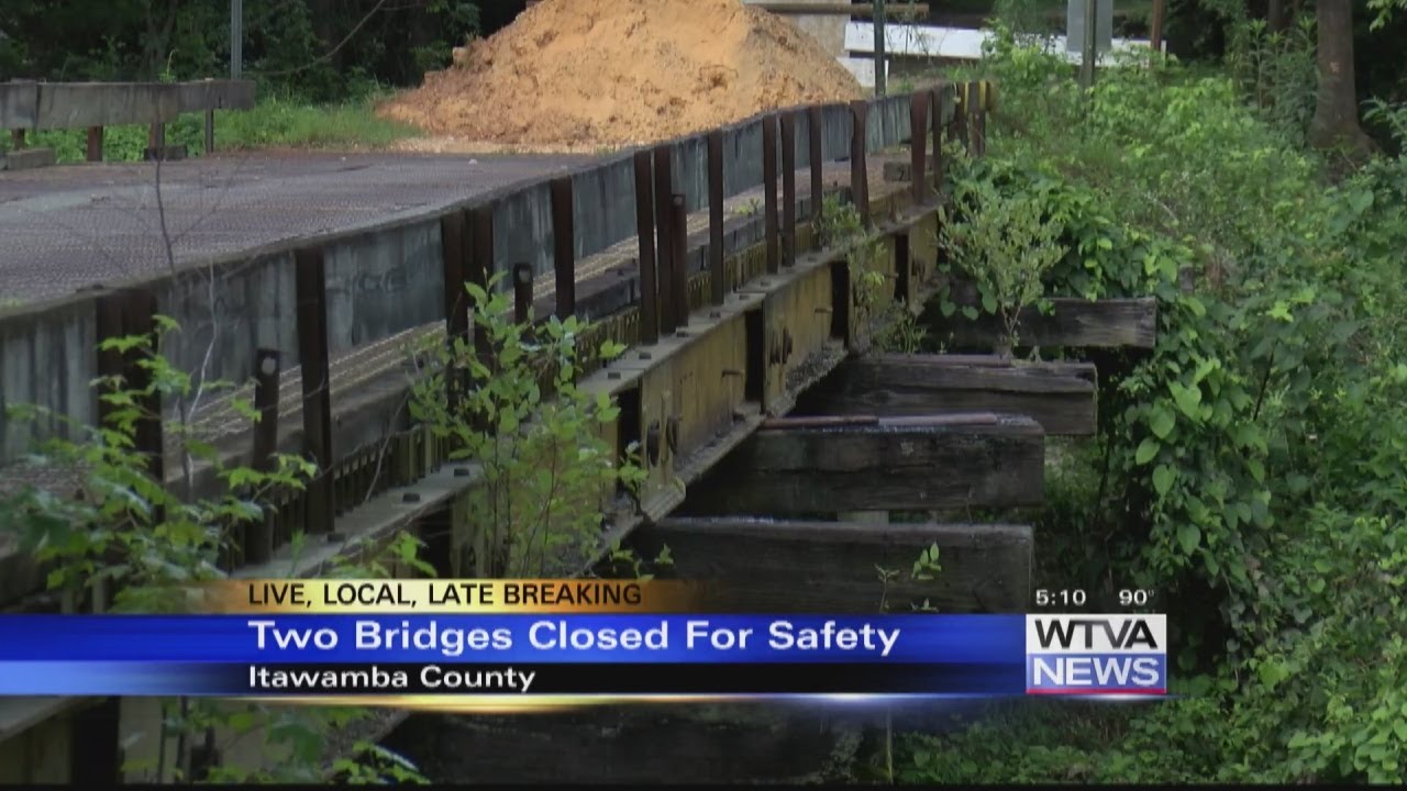 Two bridges are closed in Itawamba County