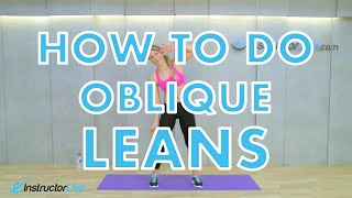 How to do Oblique Leans - Go to www.InstructorLive.com for full length workouts