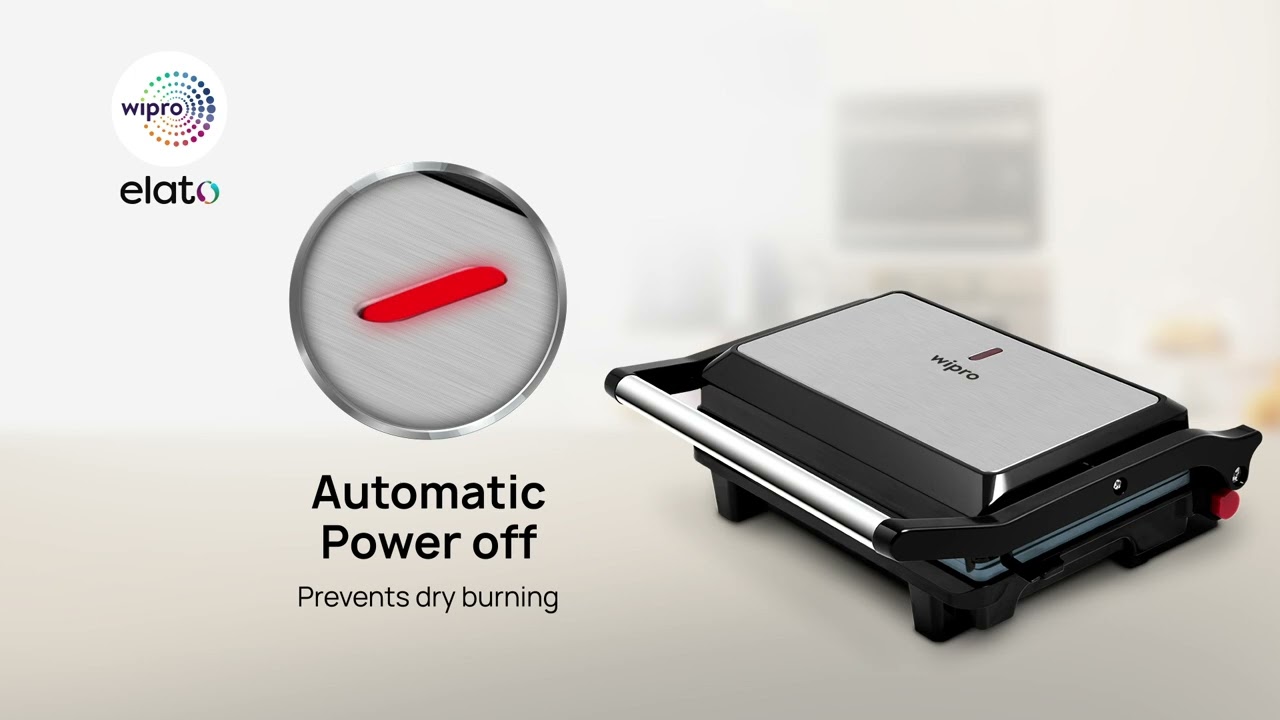 Wipro Elato 1000 W Grill Sandwich Maker Horizontal 15s