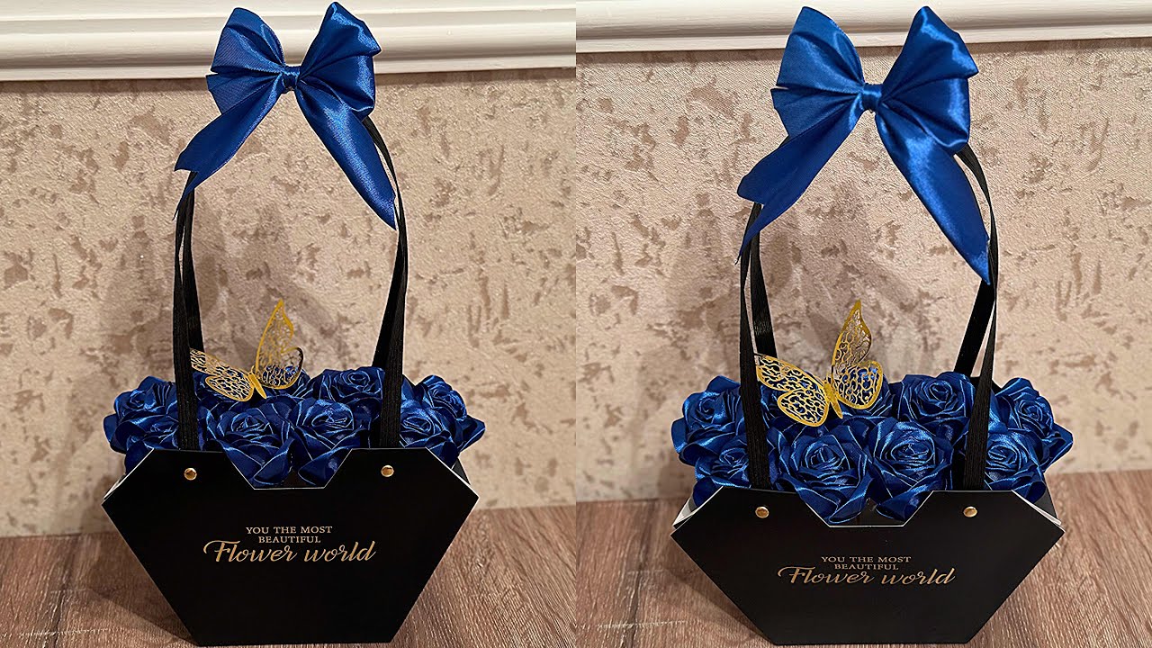 A stunning DIY blue rose box - so simple to make!💙\ DIY Blue Rose Box\Easy yet elegant