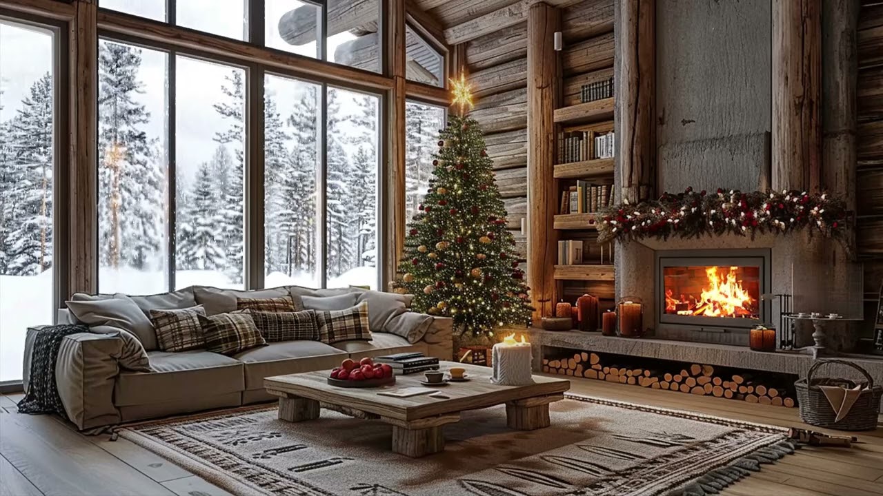 A Good Night's Sleep Under The Roof❄️The Sound Of Snow & The Warm Fire Gently Soothes Your Feelings🎄