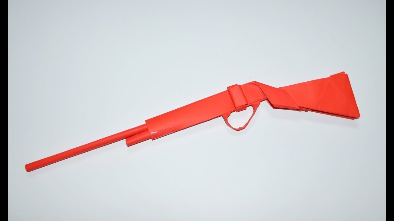 How to make a paper gun paper rifle origami YouTube