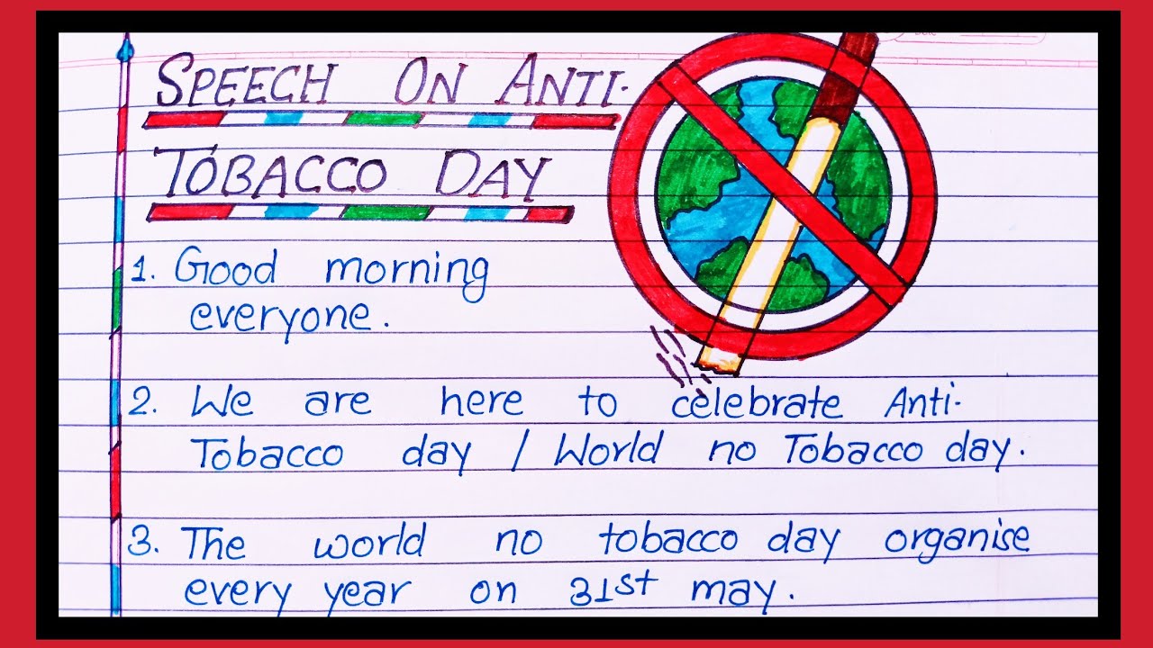 speech on world no tobacco day / speech on anti tobacco day / simple speech  on no tobacco day