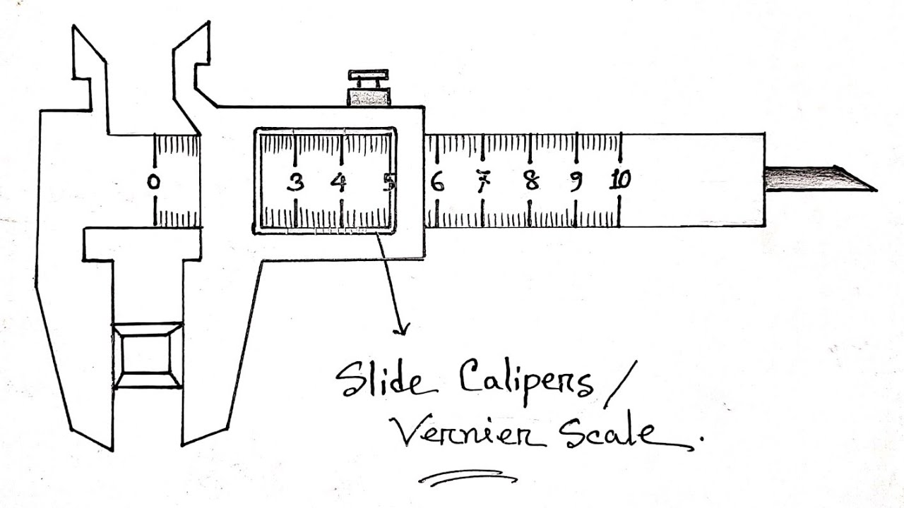 Vernier Caliper Labelled Diagram, AUTOCAD & Schematic Drawing - Vernier  Calipers