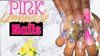 Pink lemonade Nails Acrylic Coffin Nails