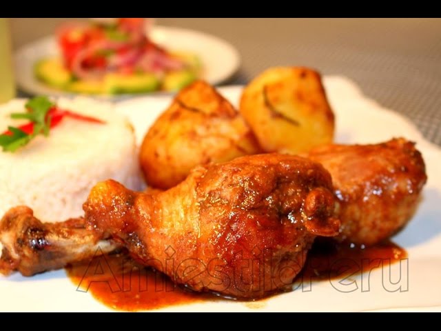 POLLO AL HORNO con sabor a AmiestiloPeru 2015 - YouTube