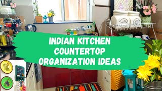Indian Kitchen Countertop Organization Ideas | Small Rental Kitchen Tour & Decor