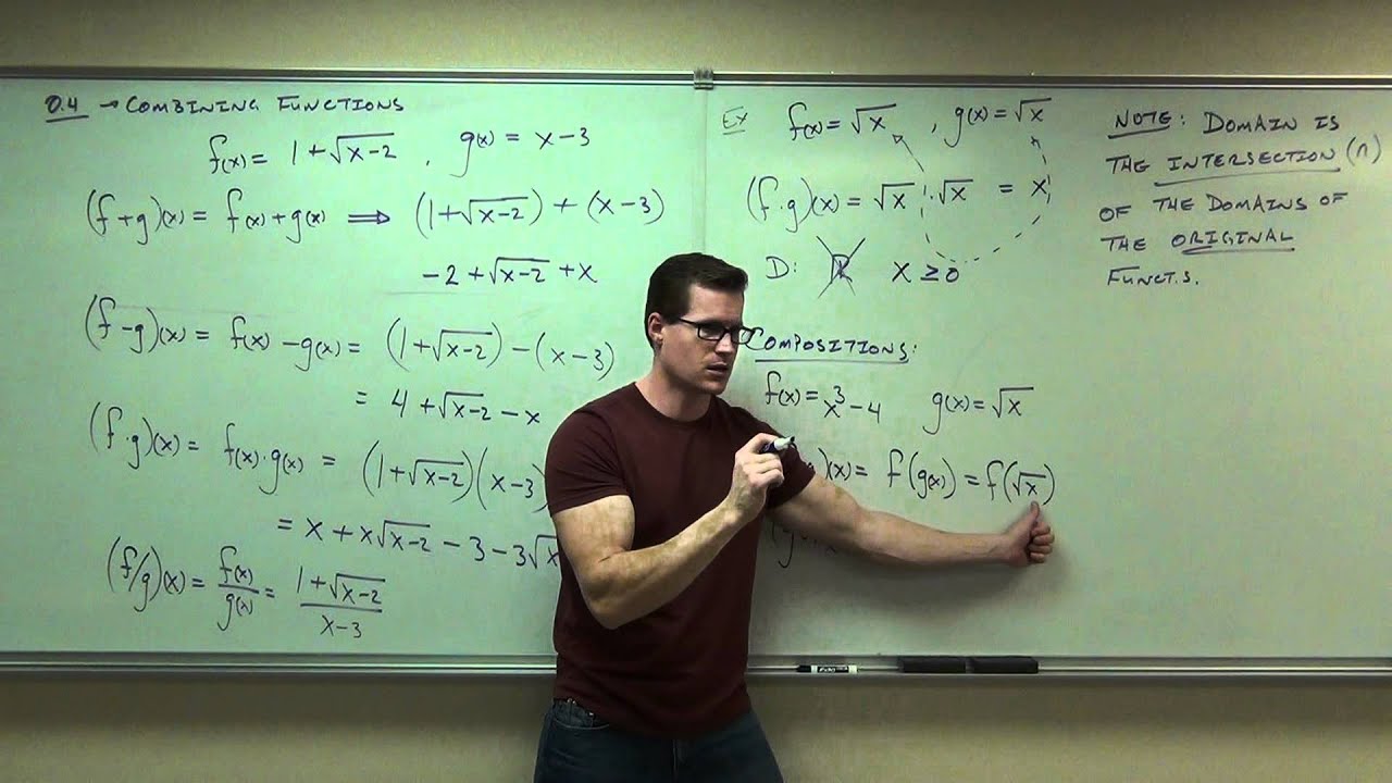 calculus 1 lecture 0 4 combining and composition of functions youtube