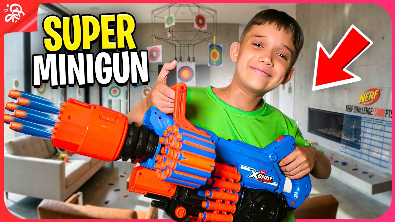 A NOVA NERF DE MINIGUN DO RAFINHA *presente de aniversário
