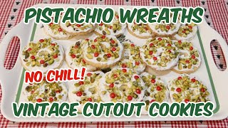 Pistachio Wreaths! Vintage No Chill Cutout Sugar Cookie Recipe by Grandma Feral 1,326 views 4 months ago 11 minutes, 21 seconds