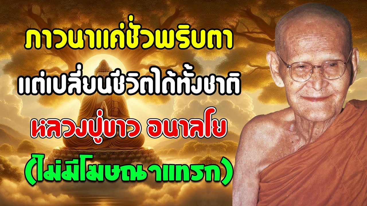 ภาวนาแค่ชั่วพริบตา แต่เปลี่ยนชีวิตได้ทั้งชาติ โดย หลวงปู่ขาว อนาลโย (ไม่มีโฆษณาแทรก)