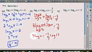 Exponents and Logs Example 1