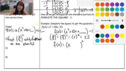 1.5 Day 2 Completing the Square with Quadratics