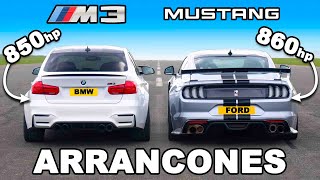 BMW M3 de 850 hp vs Ford Mustang de 860 hp: ARRANCONES