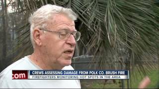 Crews assessing damage from Polk County brush fire