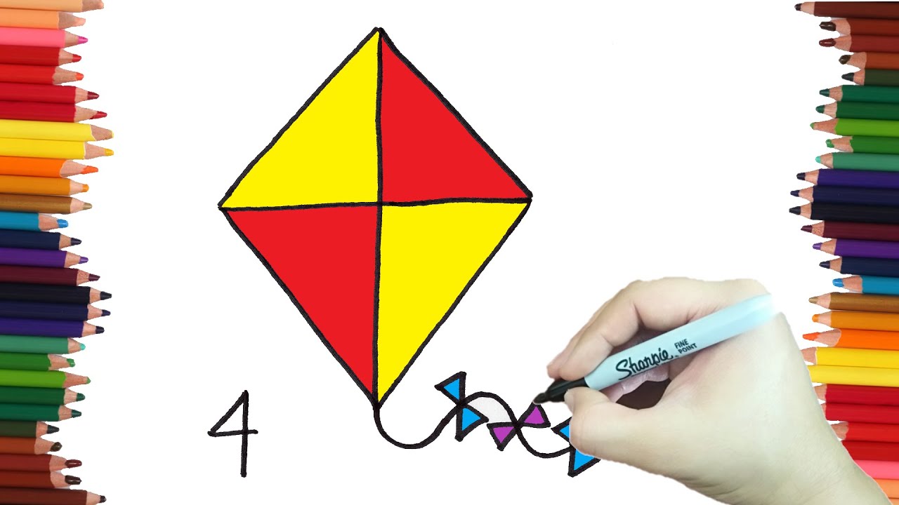 Grasa Extremadamente importante Telégrafo Como Dibujar UNA COMETA a partir del numero 4 - Dibujos con Numeros para  Principiantes paso a paso - YouTube