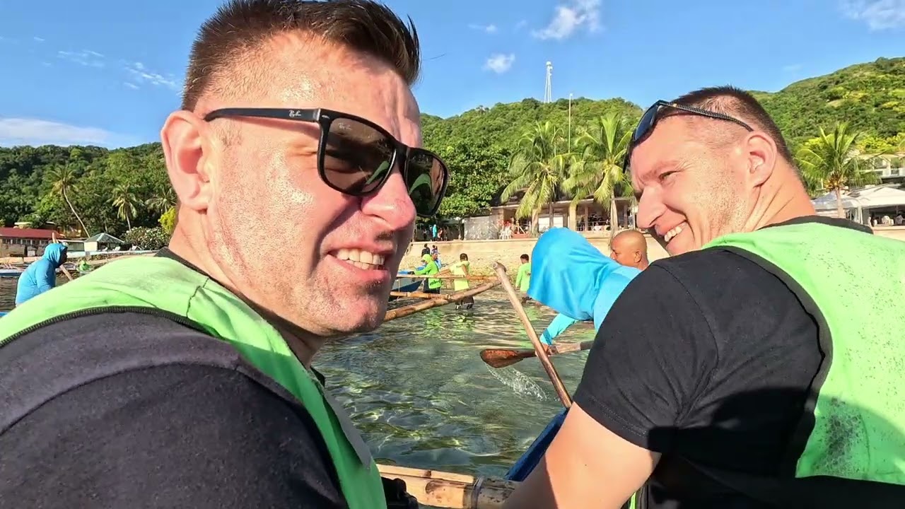 Ep35 Men in wheelchairs get on a boat and go swimming with sharks on Cebu Island in the Philippines.