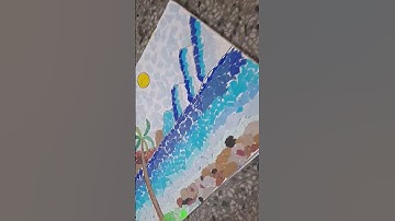 collage of beach landscape🏖 #subscribe #shorts #drawing #landscape