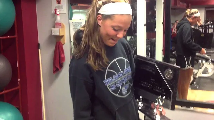Sarah Rendon working out with Champy.