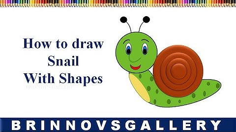 How to draw Snail |  step by step | Drawing With shapes | how to Draw with shapes