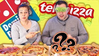 Telepizza Vs Domino&#39;s Pizza a ciegas ! Blindfolded pizza challenge | Cual es mejor? TOMA YA