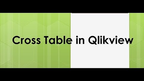 Cross Table in Qlikview