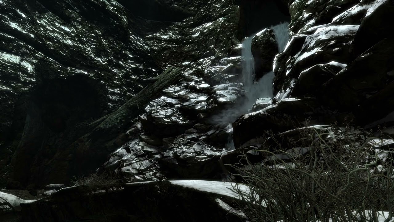 Skyrim 4K Waterfall Background Ambience //Bleak Falls Barrow