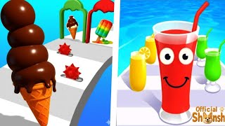 Ice Cream Stack Runner VS Juice Run - All Levels Satisfying Walkthrough Gameplay