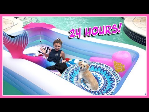 24-hour-challenge-overnight-in-my-pool-|-kayla-davis