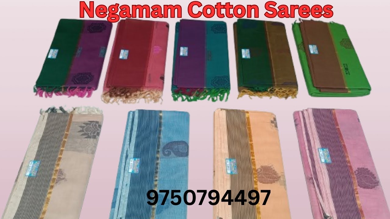 Negamam Cotton Sarees!! Pure cotton sarees ₹ 599 onwards