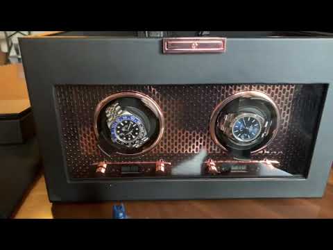 WOLF - Axis Double Watch Winder with Storage in Copper