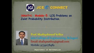 Module-5 L(3) Problems on  Joint Probability Distribution by Shafiqahmed