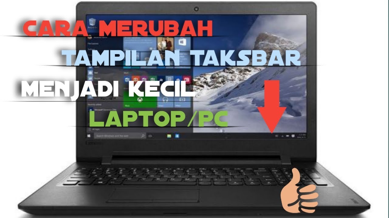 Cara mengecilkan tampilan taskbar di laptop/pc - YouTube