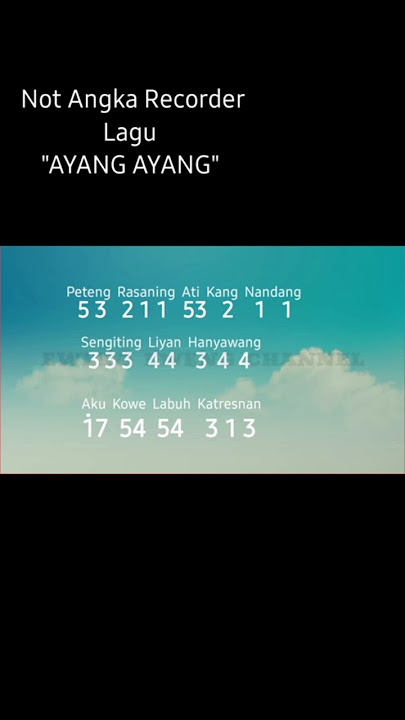 Not Angka Recorder Lagu
