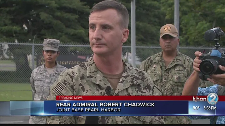 Rear Admiral Robert Chadwick holds press conferenc...