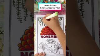 Free November Printable Coloring Page #shorts Free November Printable Coloring Page #shorts