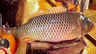 Giant Carp Fish Cutting Skills Live In Bangladesh Amazing Cutting Skills